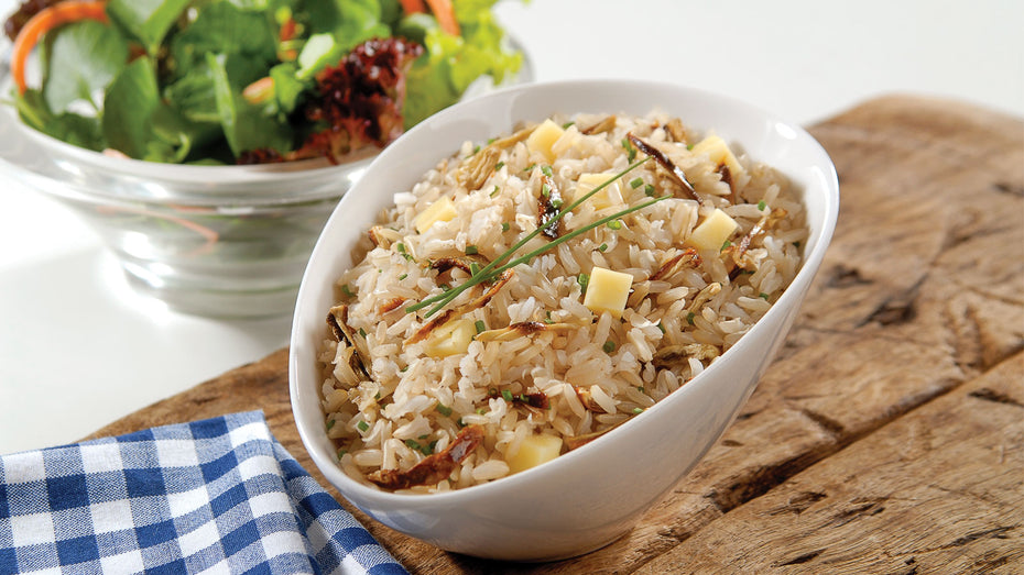 Arroz Integral com Berinjela Assada