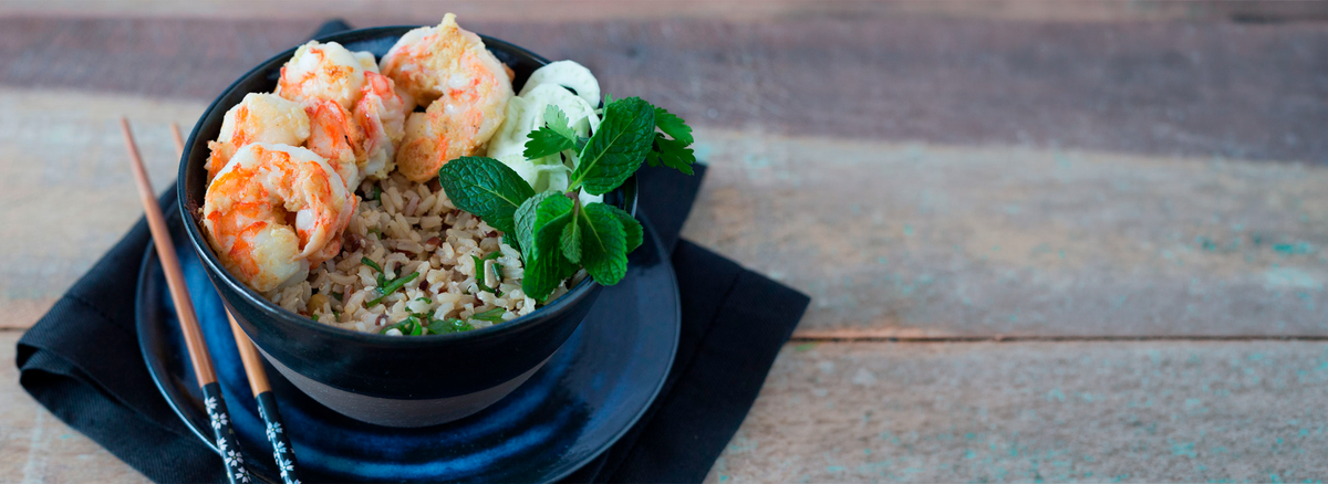 Arroz Oriental com Camarão