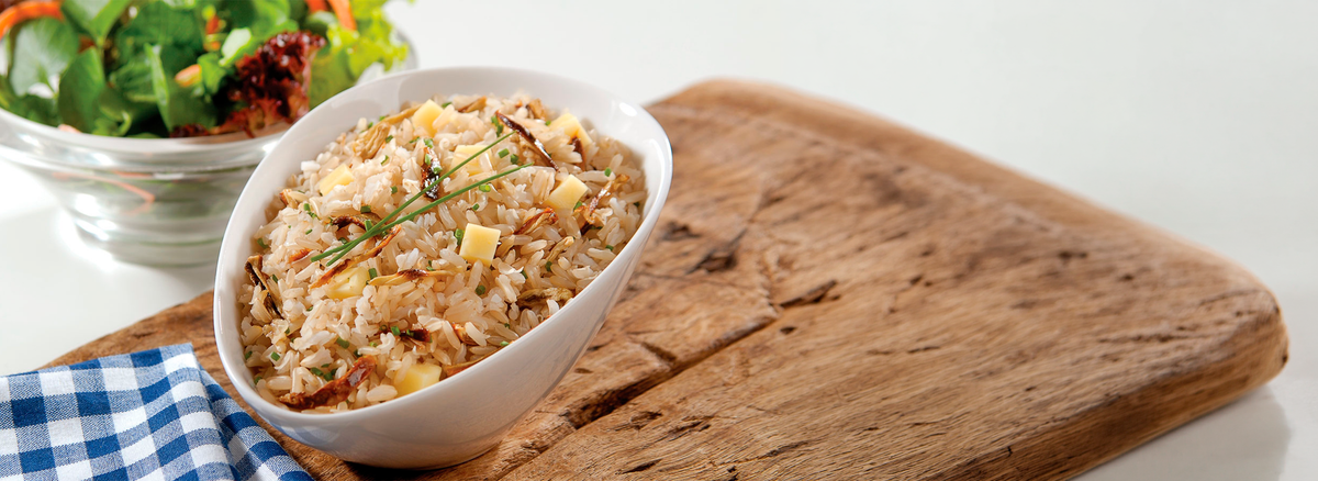 Arroz Integral com Berinjela Assada