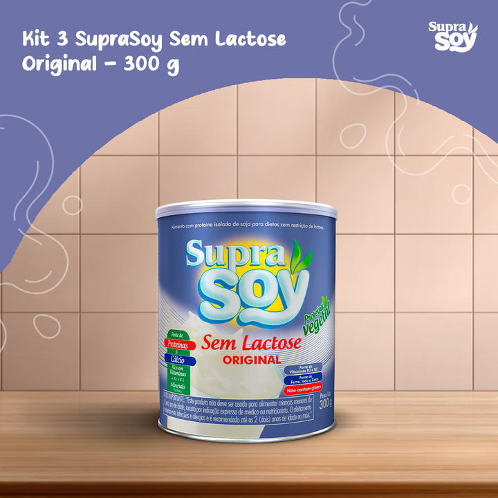 Kit 3 Suprasoy Sem Lactose Original - 300G