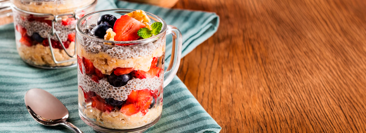 Overnight com Frutas e Chia