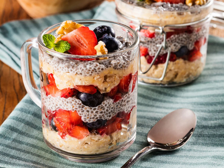 Overnight com Frutas e Chia