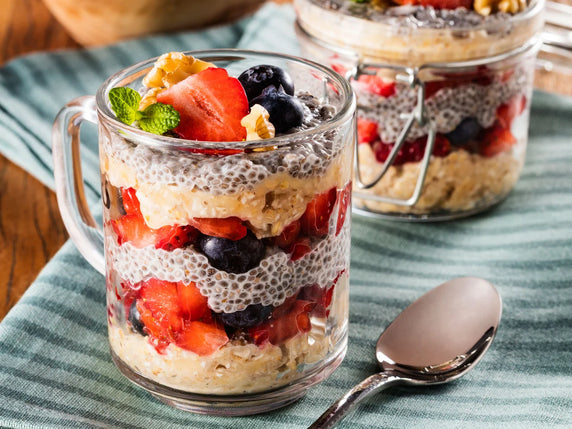 Overnight com Frutas e Chia